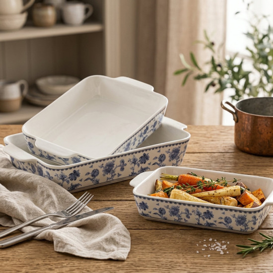 Porcelain Baking Dish Set 3 Pcs